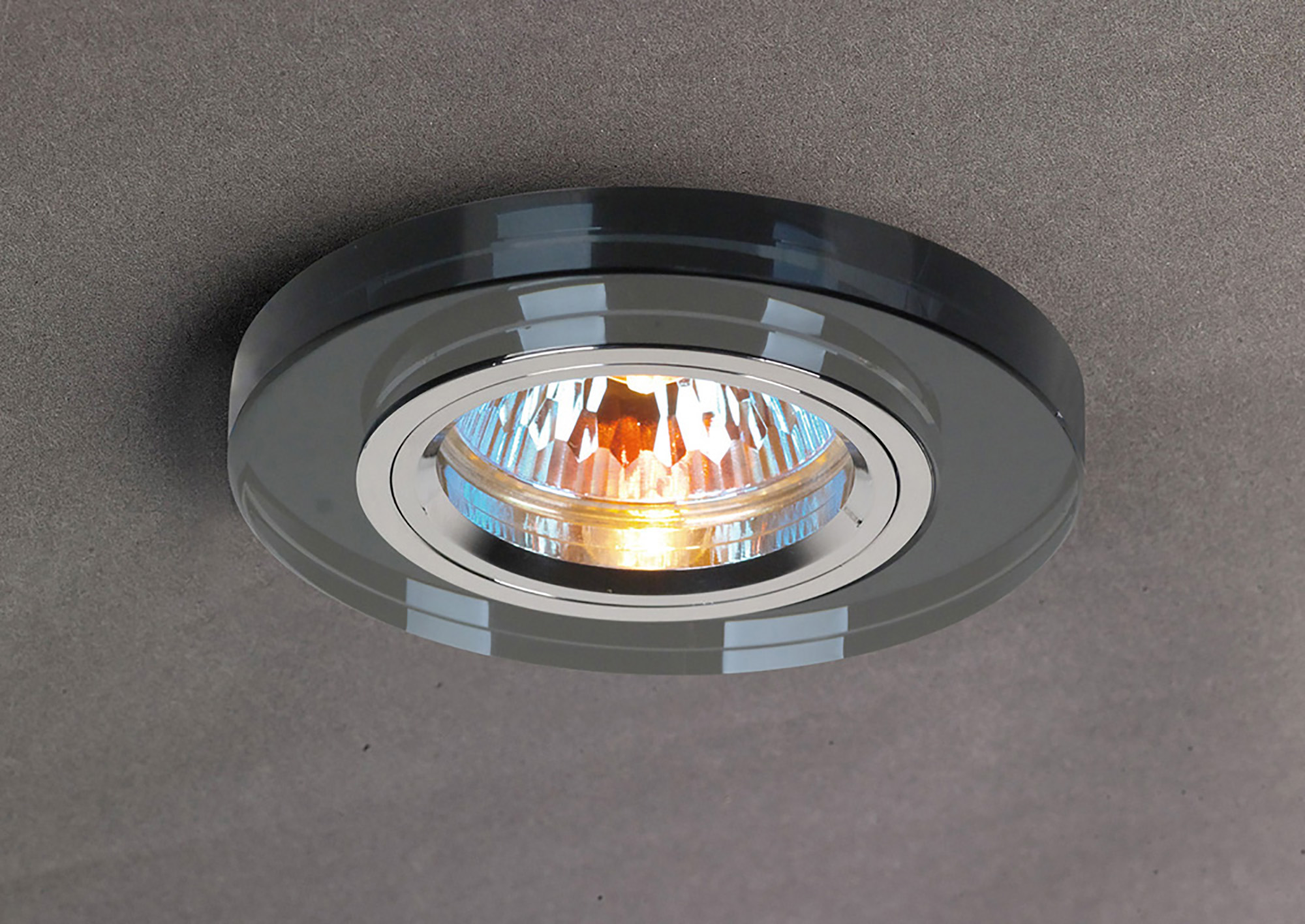 IL30806BL  Crystal Downlight Shallow Round Rim Only Black
